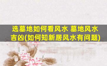 选墓地如何看风水 墓地风水吉凶(如何知新居风水有问题)